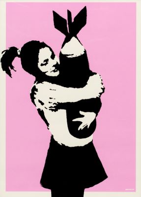 バンクシー　《Bomb Love (Bomb Hugger)》