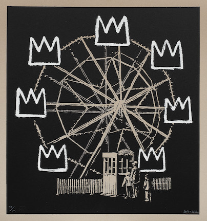 Banksy《Banksquiat (Grey)》（2019）